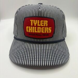 Tyler Childers Mule Pull Tour Hat Hickory Stripe Snapback Rope Cap Navy White